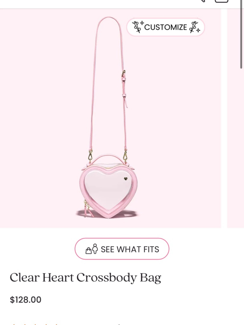 Stoney Clover Lane Pink Heart Clear Crossbody Bag